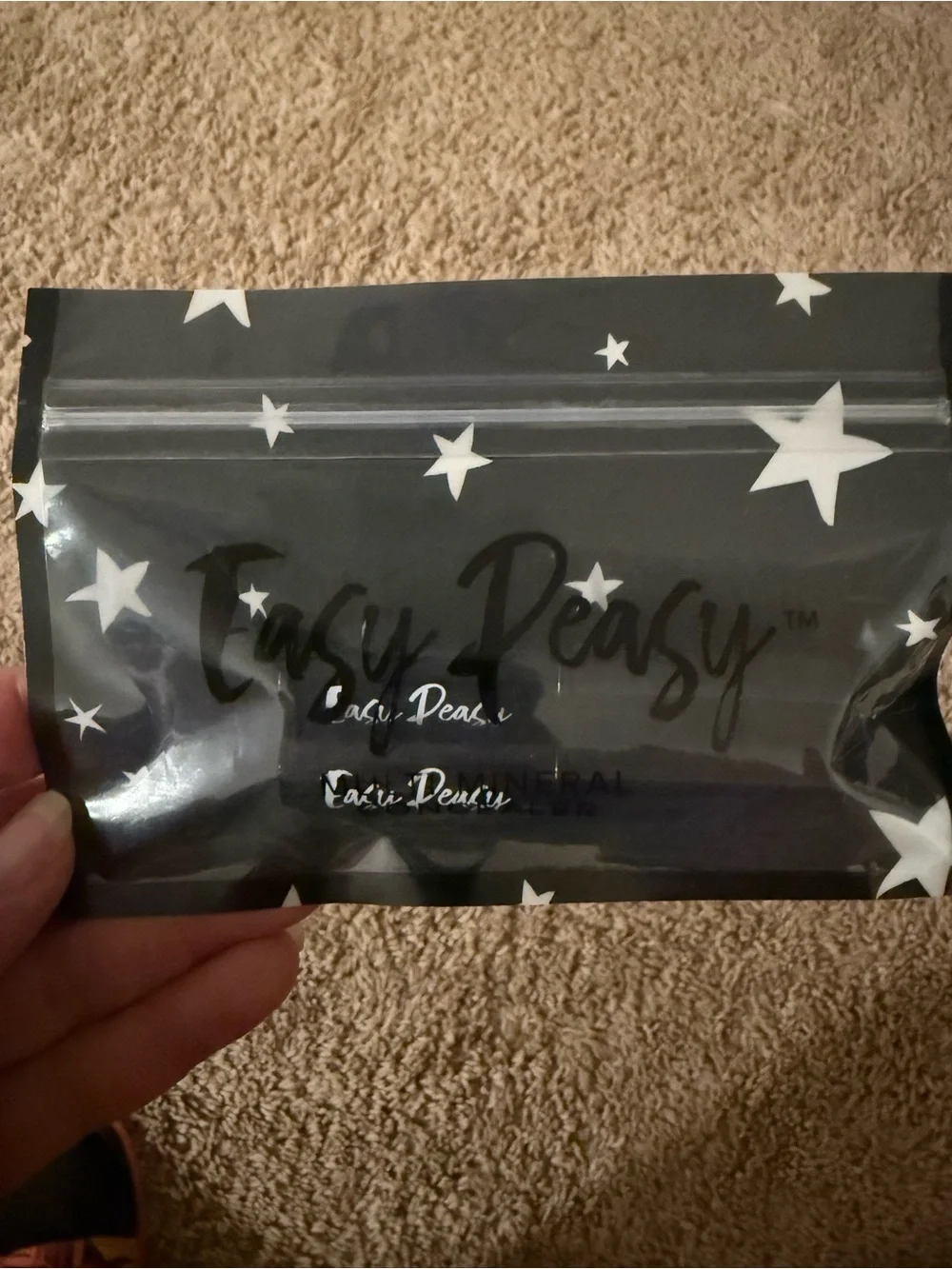 Belle by Kim Gravel Easy Peasy Concealer Pouch in Black and White Star Print